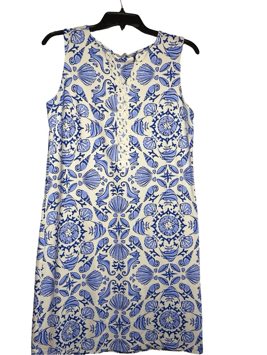 Sunsets and Sweet Tea Dresses & Skirts - Sleeveless Blue & White Printed Shift Dress